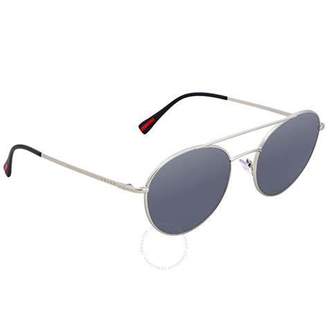 prada ps 51ss|Prada Grey Round Sunglasses PS 51SS 1BO5Z1 54 .